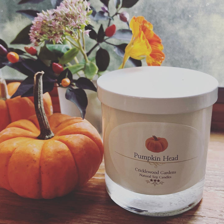 Pumpkin Head hand-poured natural soy candles