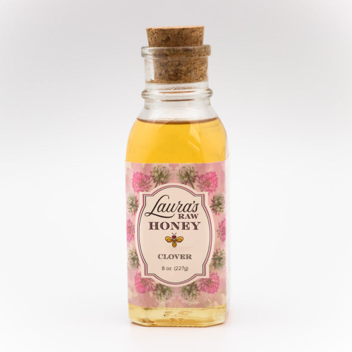 Laura's Raw Raspberry Blossom Honey, 8oz jar