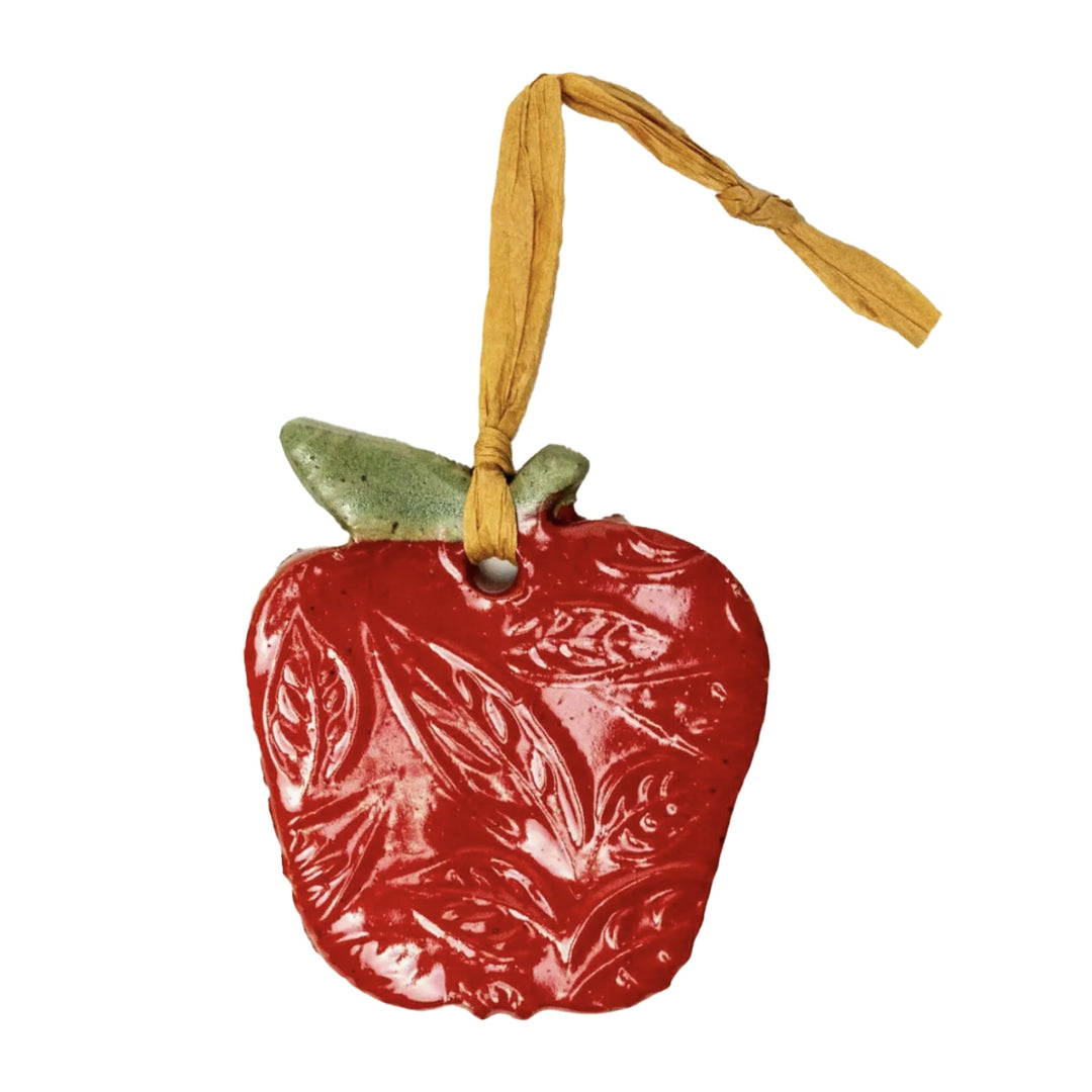 Apple ornament, hand-made ceramic