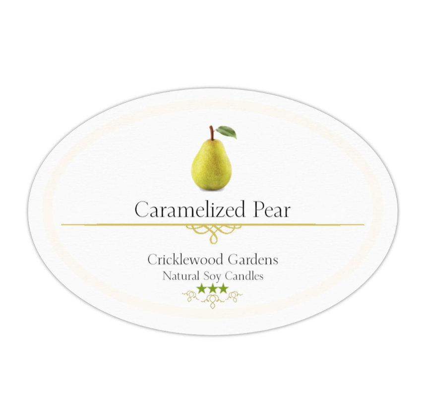 Caramelized Pear Natural Soy Candles, 11oz