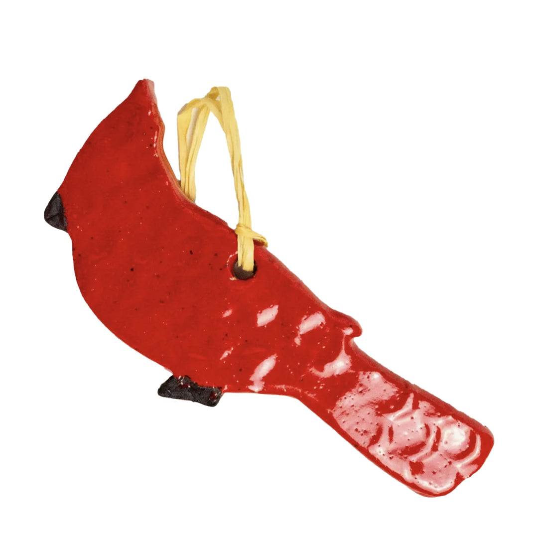 Cardinal ornament, hand-made ceramic