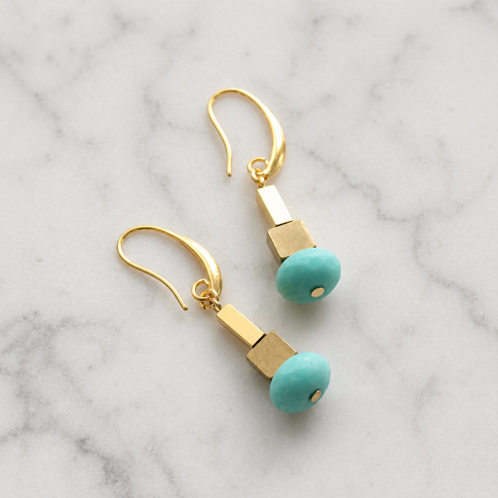 David Aubrey Turquoise Glass Earrings