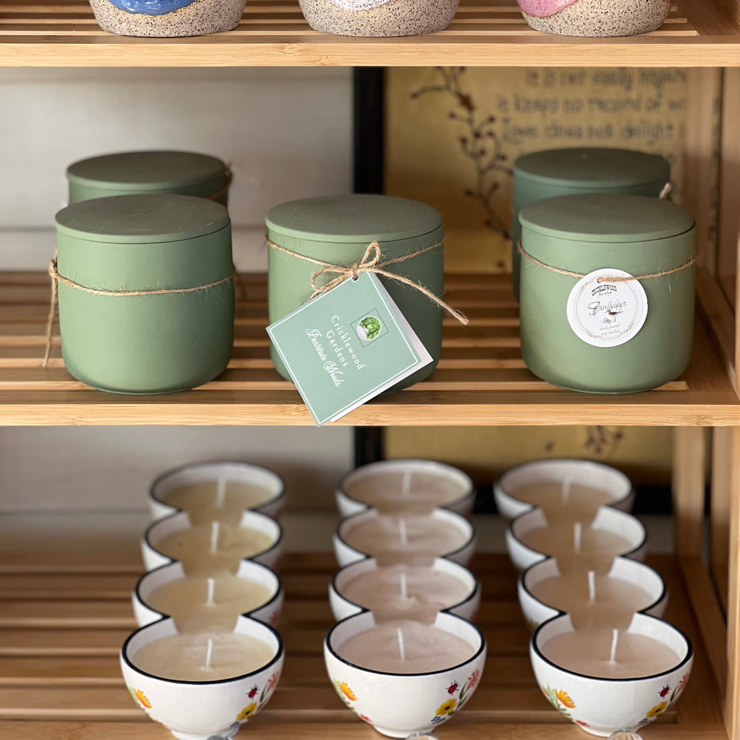 Retro floral 3-section candle