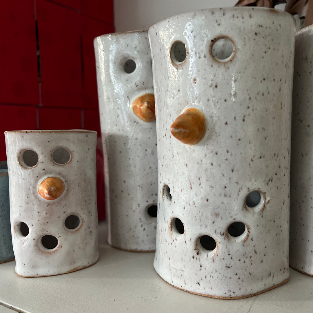 Ceramic Tea-Light Snowmen