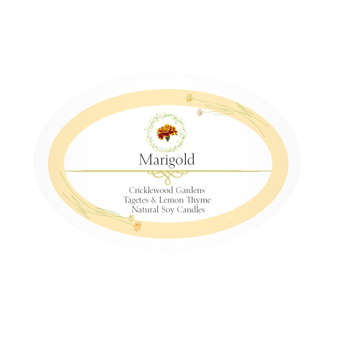 Marigold, hand-poured natural soy candles