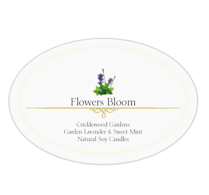 Flowers Bloom Natural Soy Candles, 11oz