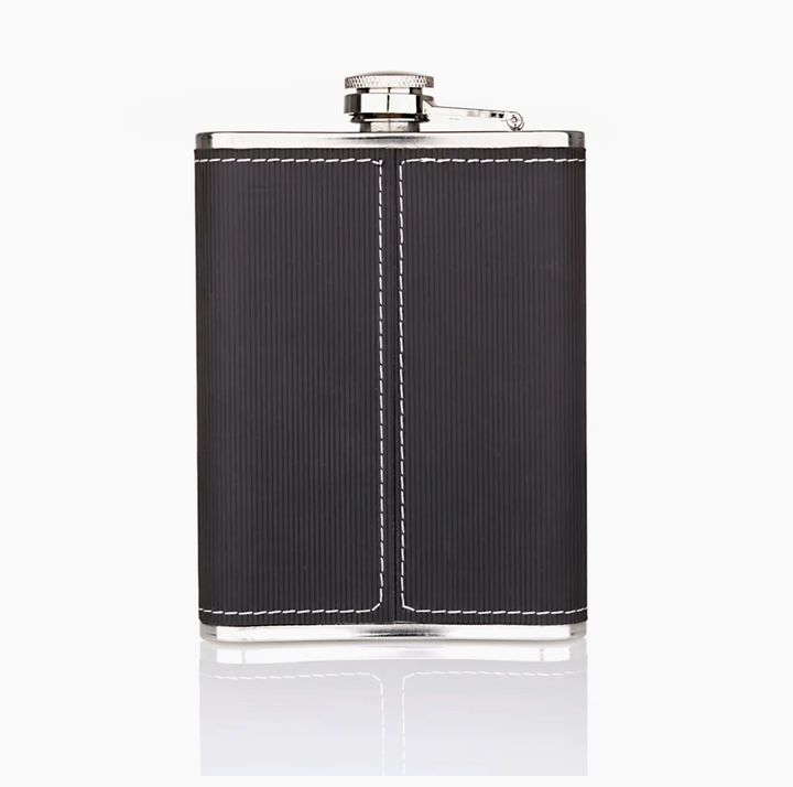 Metal Embossed Scottish Hip Flask - Boxed