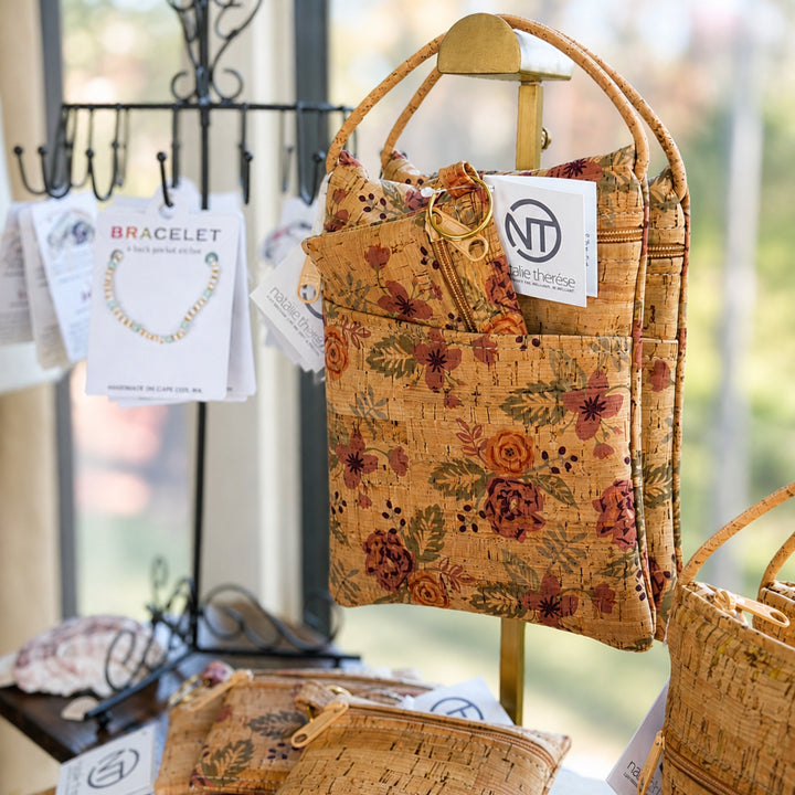 Cork Mini Floral Cross Body Bag