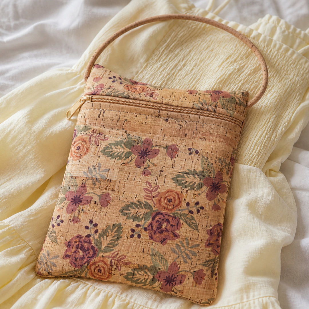 Cork Mini Floral Cross Body Bag