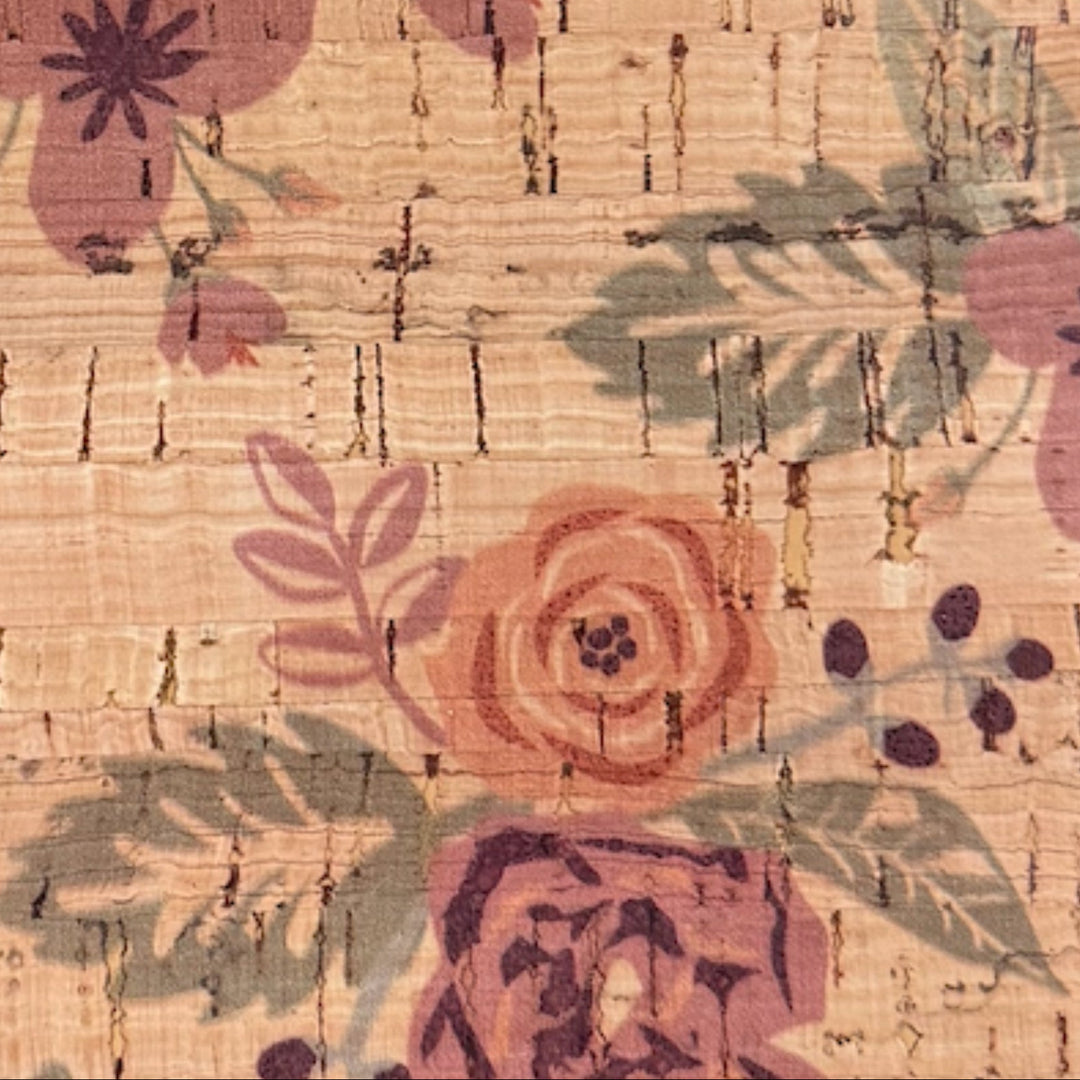 Cork Flora Zipper Pouch, Wallet with Key Ring