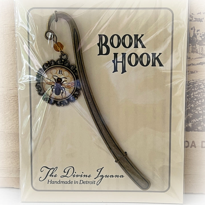 Honey Bee Brass Bookmark - Vintage Inspired Glass Cabochon