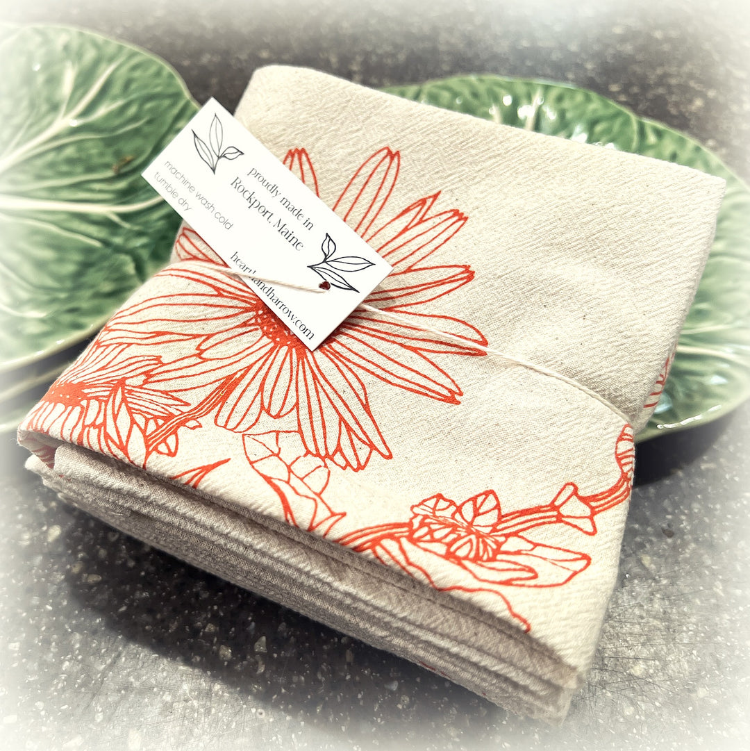 Calendula Flower Organic Cotton Napkins